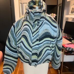 Striped Multicolor Puffer Jacket size M
